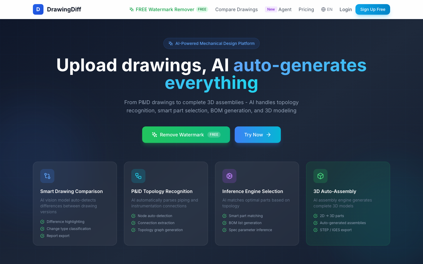 DrawingDiff platform website screenshot