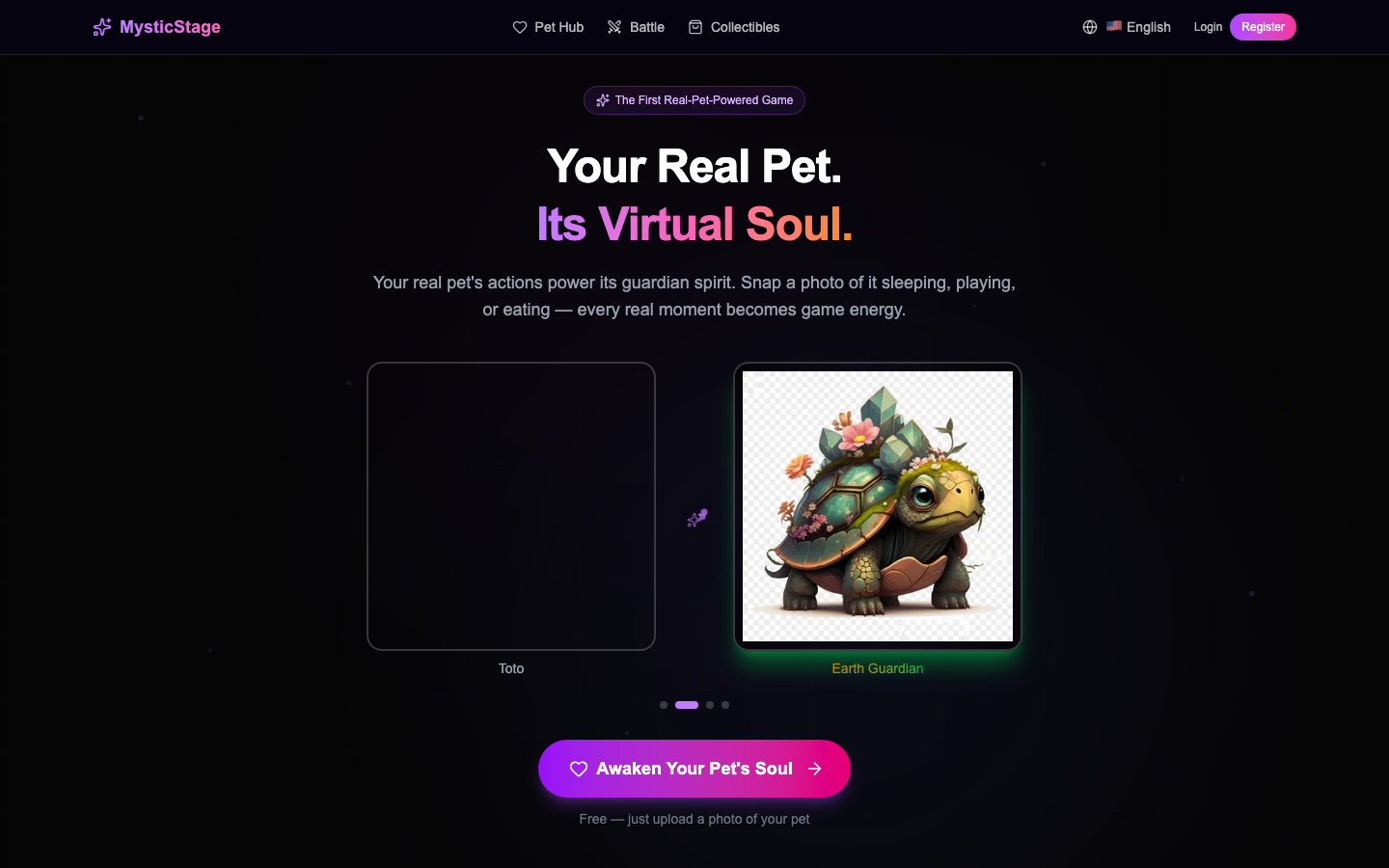MysticStage platform website screenshot