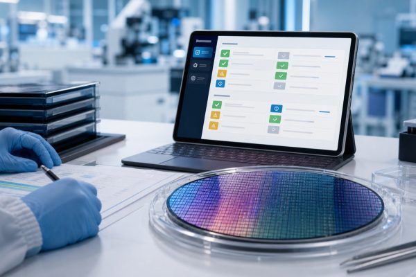 MPW readiness checker interface with wafer and engineering checklist