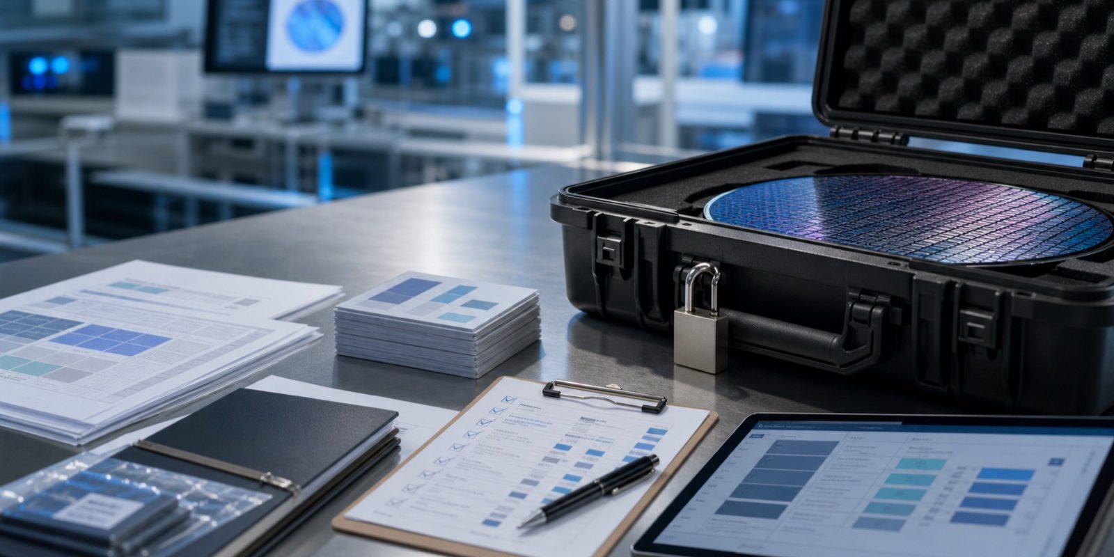 Controlled GDS OASIS handoff manifest with wafer and secure review materials