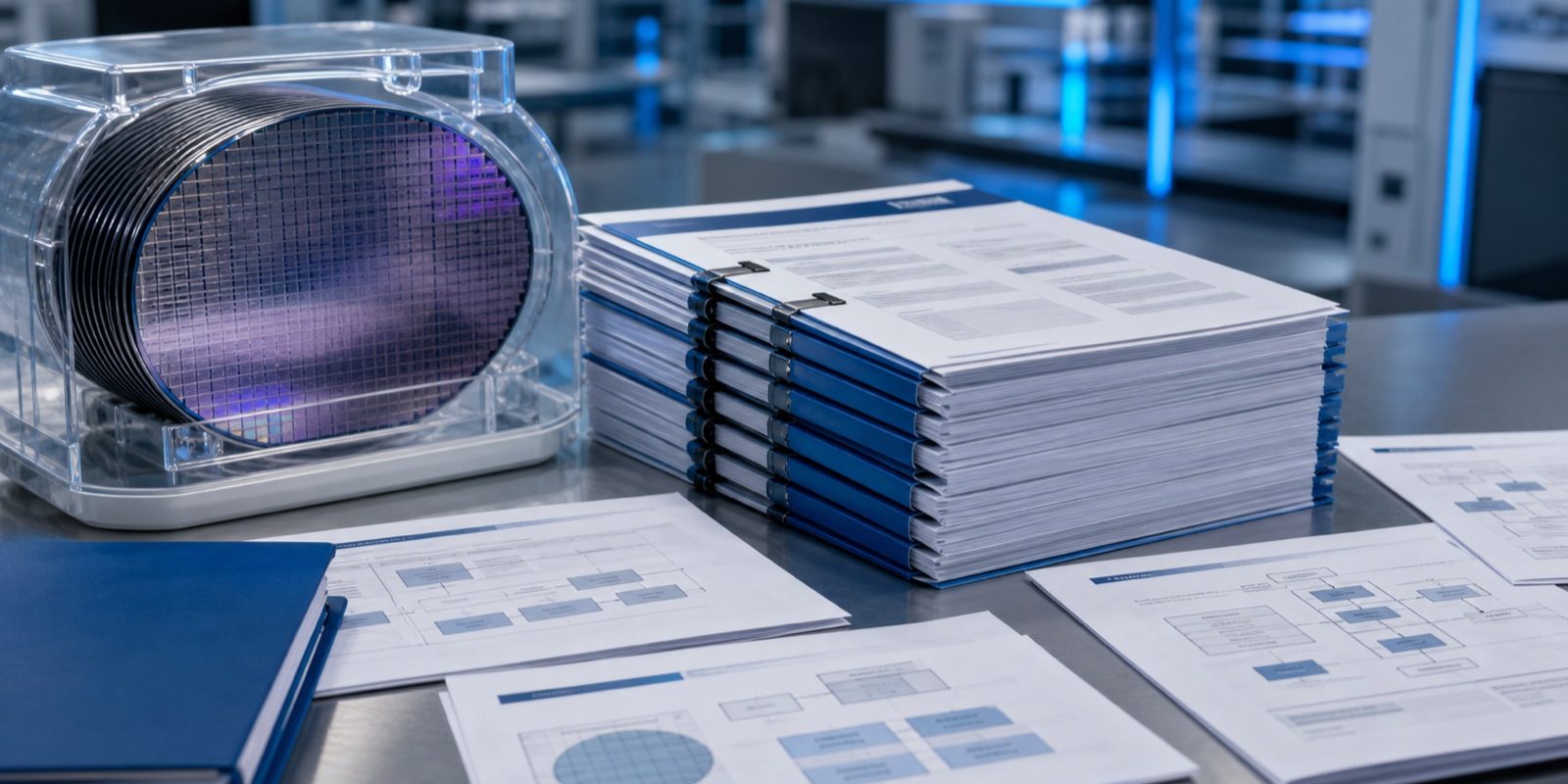 Sample mature-node MPW review packet with wafer and formal review folders