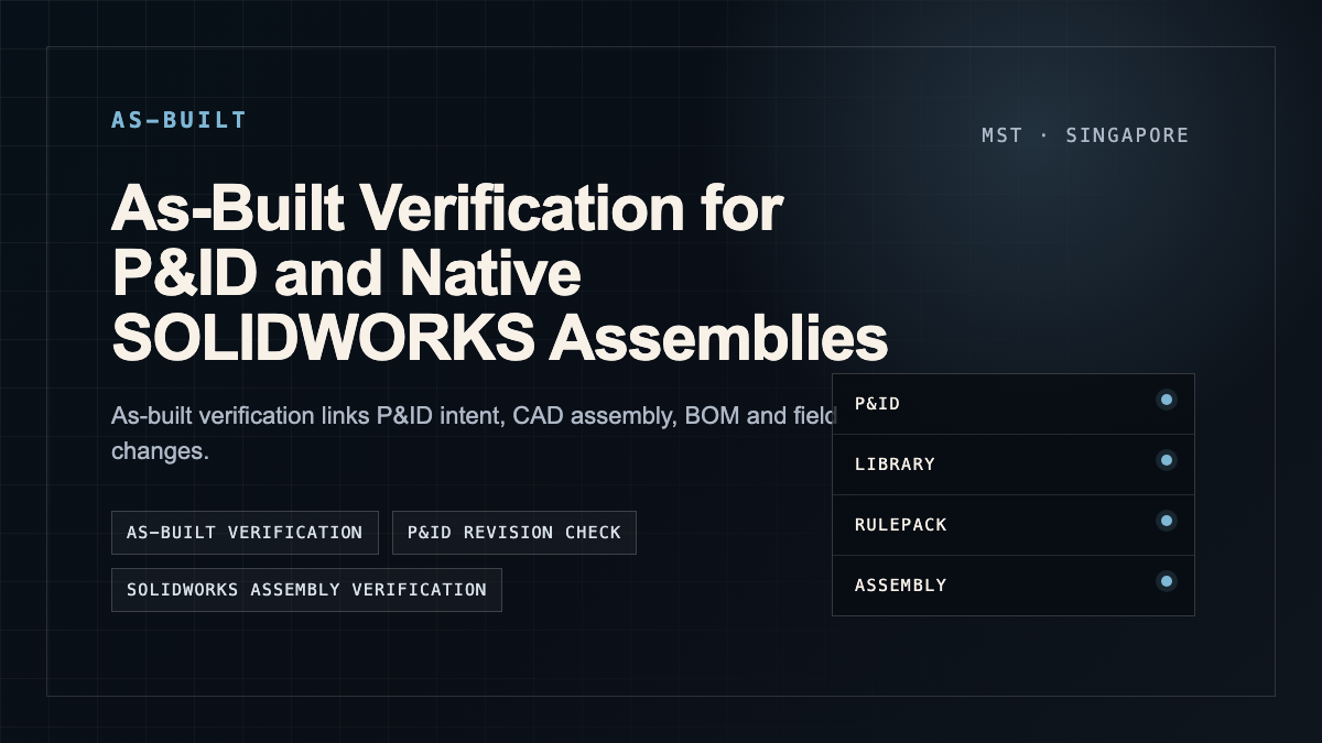 As-Built Verification for P&ID and Native SOLIDWORKS Assemblies visual