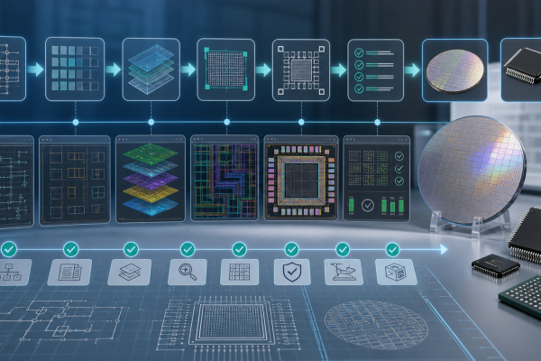 First silicon workflow from design and PDK planning to wafer shuttle and packaged prototype chips
