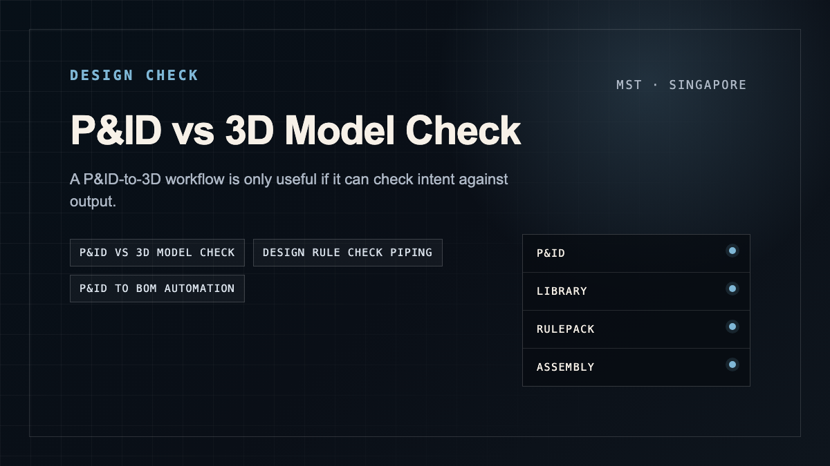 P&ID vs 3D Model Check: Design Rule Validation Before SOLIDWORKS Review visual