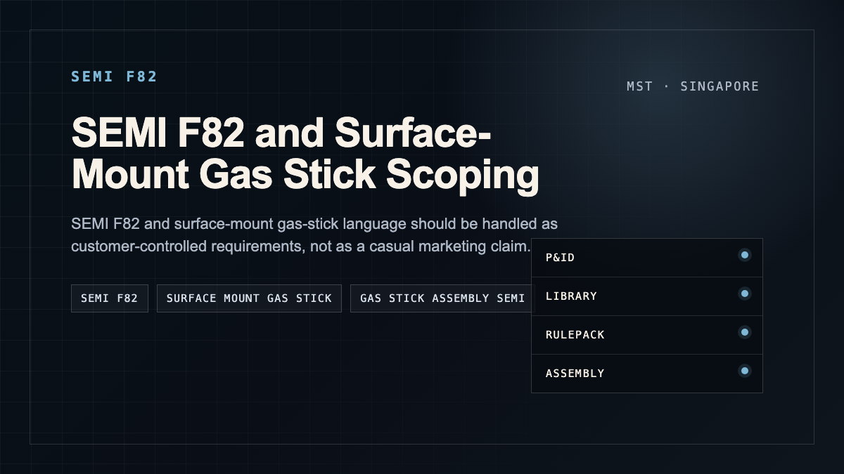 SEMI F82 and Surface-Mount Gas Stick Scoping: What to Verify Before CAD Automation visual
