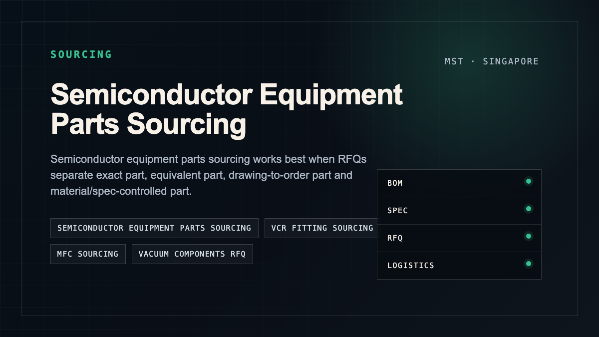 Semiconductor Equipment Parts Sourcing: VCR, MFC, Valves, Seals and Vacuum Components visual