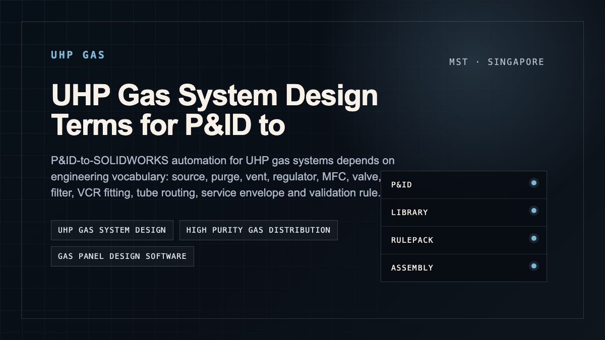 UHP Gas System Design Terms for P&ID to SOLIDWORKS Automation visual