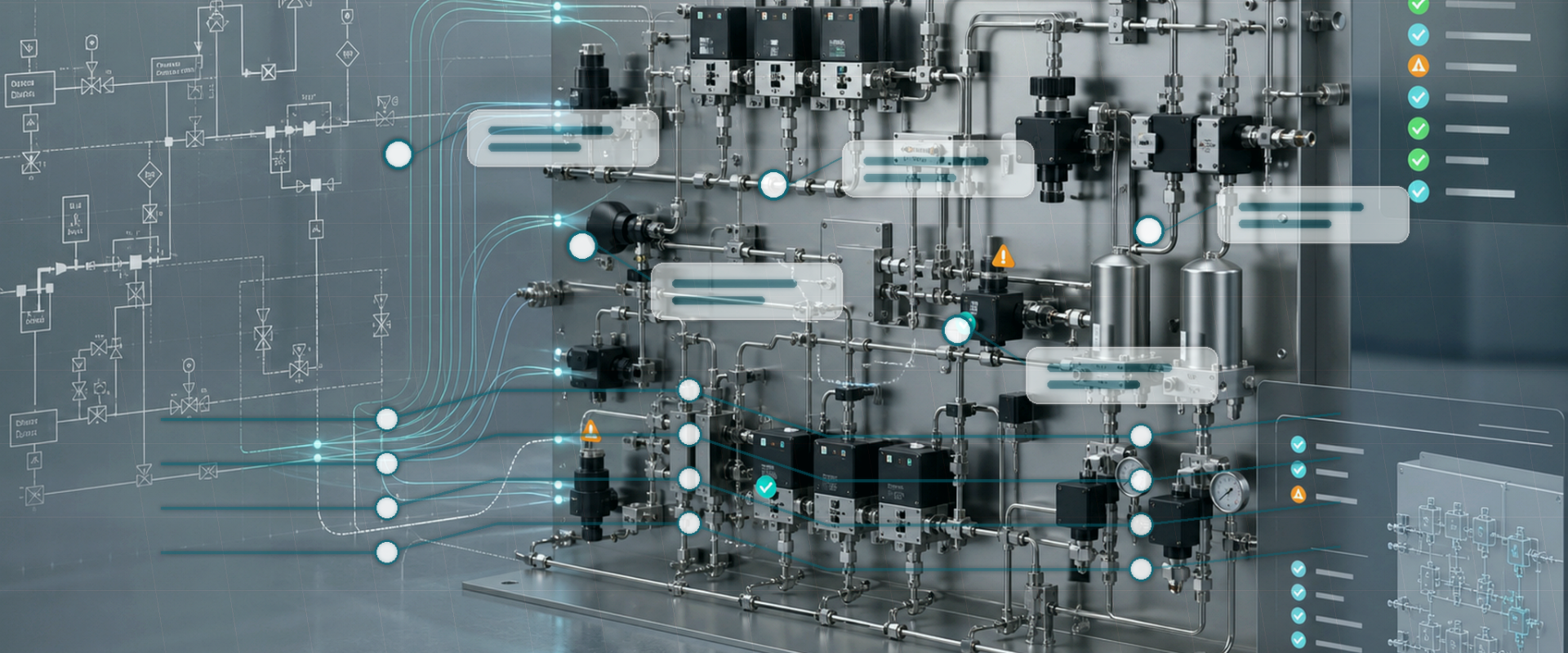 UHP gas system design terms mapped from P&ID intent to native SOLIDWORKS assembly context