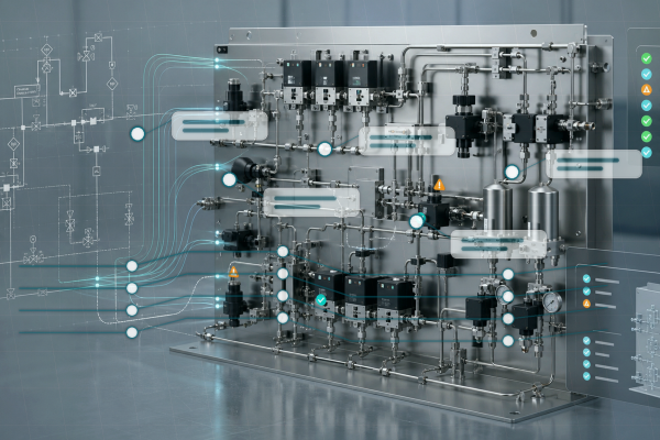 UHP gas system design terms mapped from P&ID intent to native SOLIDWORKS assembly context